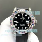 FH Factory Luxury Clone Rolex Gain Weight Yacht-Master 42 Rainbow Diamond Watch 